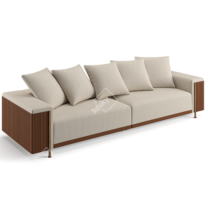 Contemporary Trussardi Casa Deven Sofa 3D model image 2