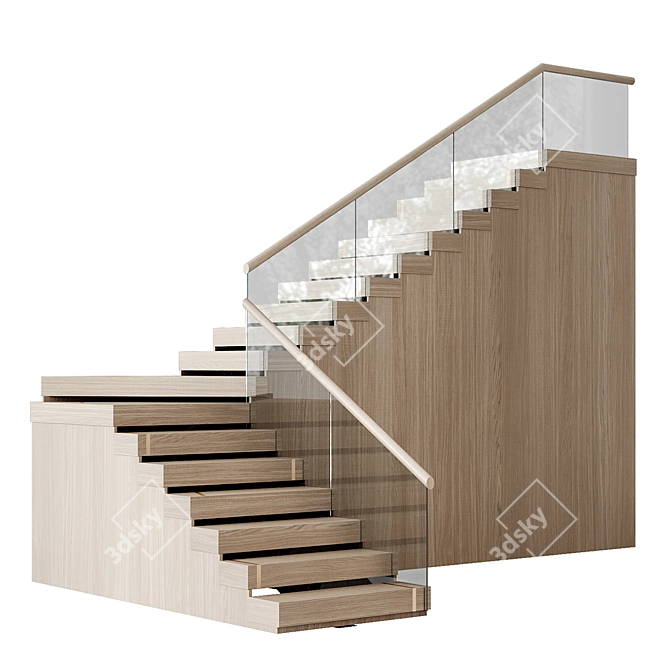 Modern Staircase 30.5 Inches 3D model image 3