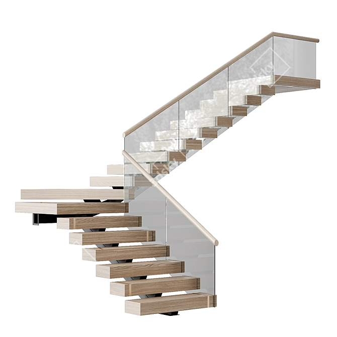 Modern Staircase 30.5 Inches 3D model image 6