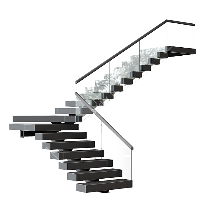 Modern Staircase 30.5 Inches 3D model image 8