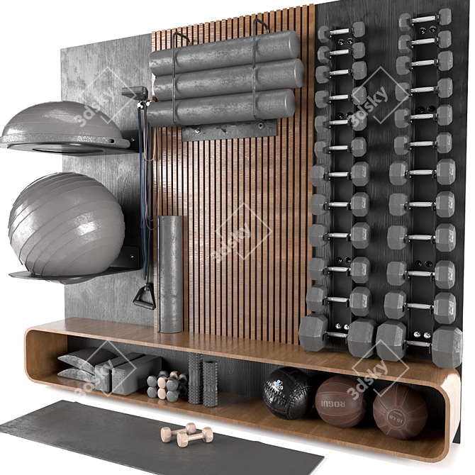 Fitness Décor Set for Home 3D model image 2