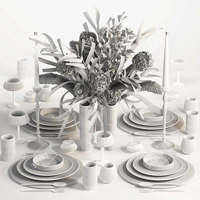 Modern Tableware Set20 3D Models 3D model image 4