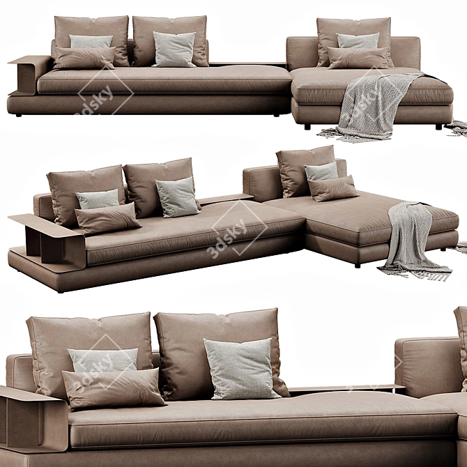 Elegant Bonaldo Liam Chaise Lounge 3D model image 6