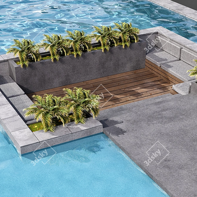 Swimming Pool Model - VRAY & CORONA 3D model image 5