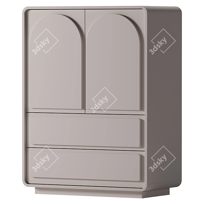 Modular Minimalist Modern 03 Dresser 3D model image 1