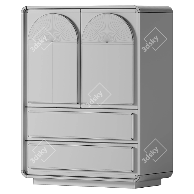 Modular Minimalist Modern 03 Dresser 3D model image 3