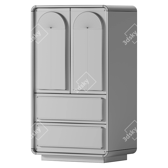 Modular Minimalist Modern 03 Dresser 3D model image 4