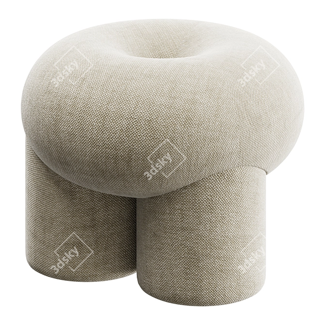 Elegant Seating Pouf Ottoman 3D model image 2