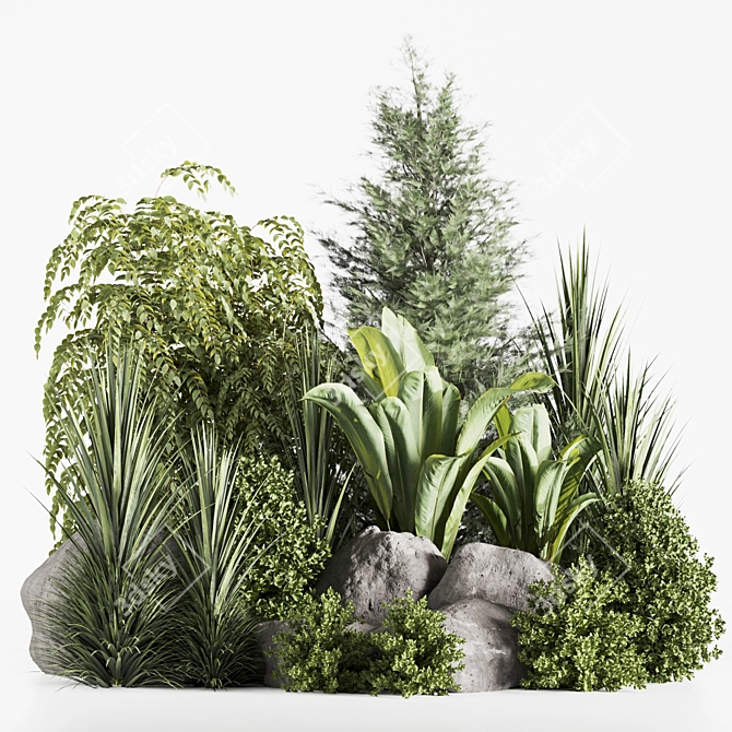 High-Quality Bush Set for Rendering 3D model image 1