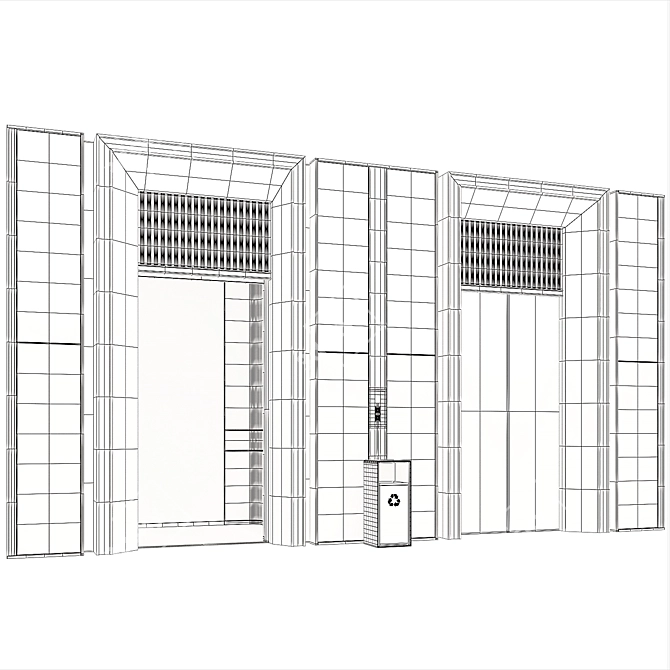 Stylish Elevator Lobby Design 19 3D model image 3