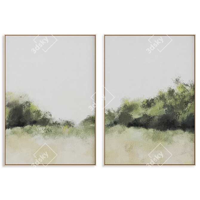 Modern Abstract Art Frame Set 3D model image 1