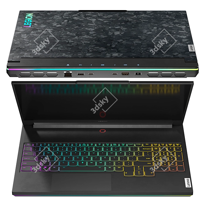 Carbon Black Lenovo Legion Notebook 3D model image 1