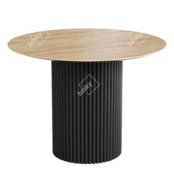 Modern Dining Table with Metal Base 3D model image 3