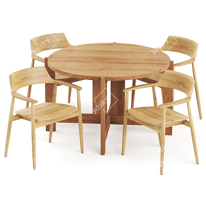 Collector Dining Set: Fondes Chair & Table 3D model image 1