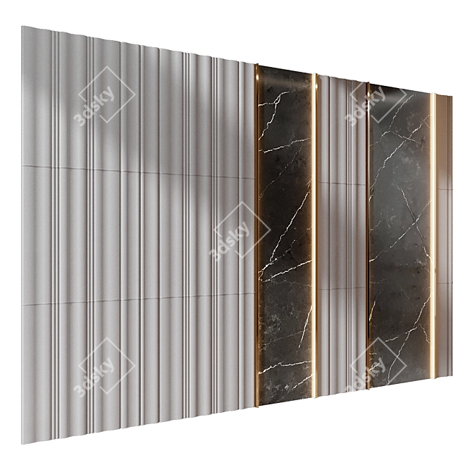 Contemporary 3D Wall Panel Design 3D model image 2