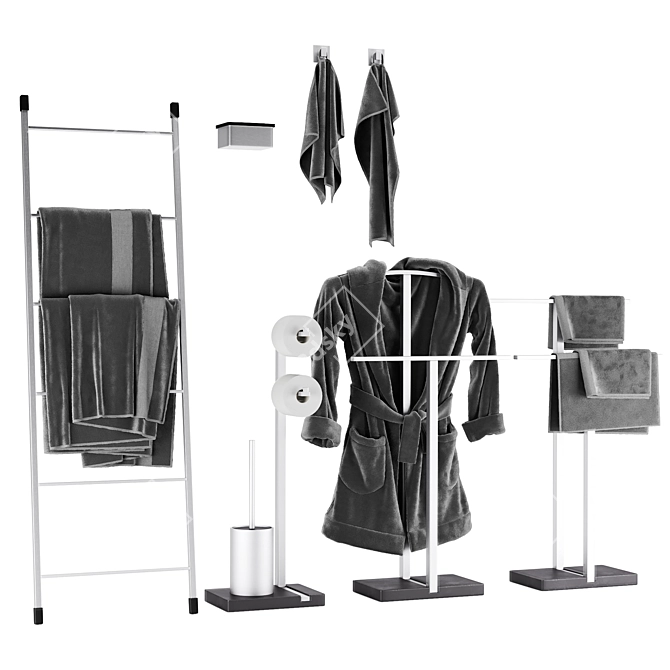 Menoto Bathroom Accessories Set 3D model image 1