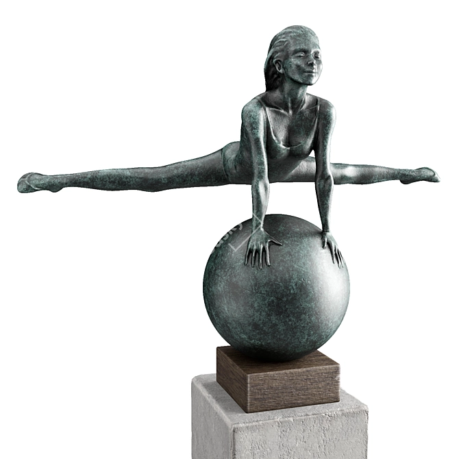 Elegant Gymnast Ball Sculpture 3D model image 1