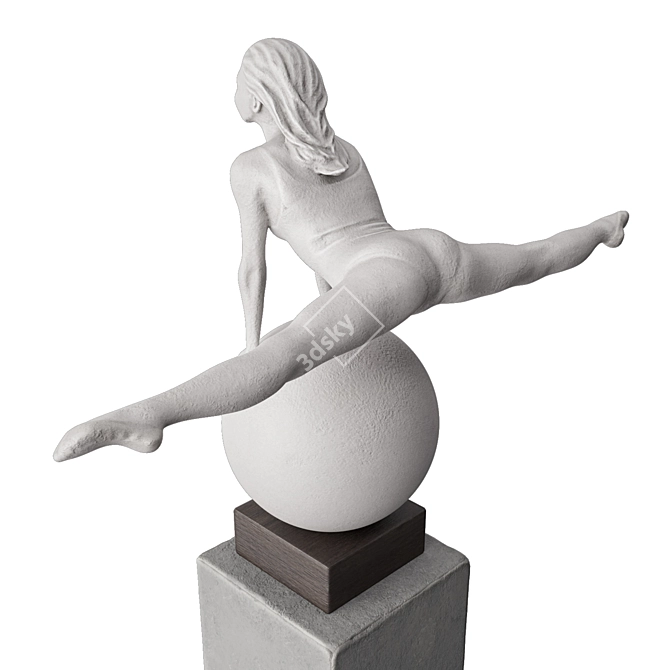 Elegant Gymnast Ball Sculpture 3D model image 3