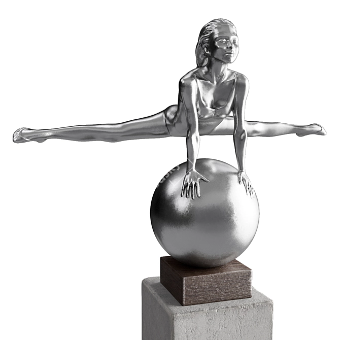 Elegant Gymnast Ball Sculpture 3D model image 4