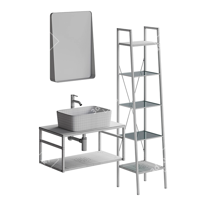 Ferro Bathroom Furniture Set 3D model image 5