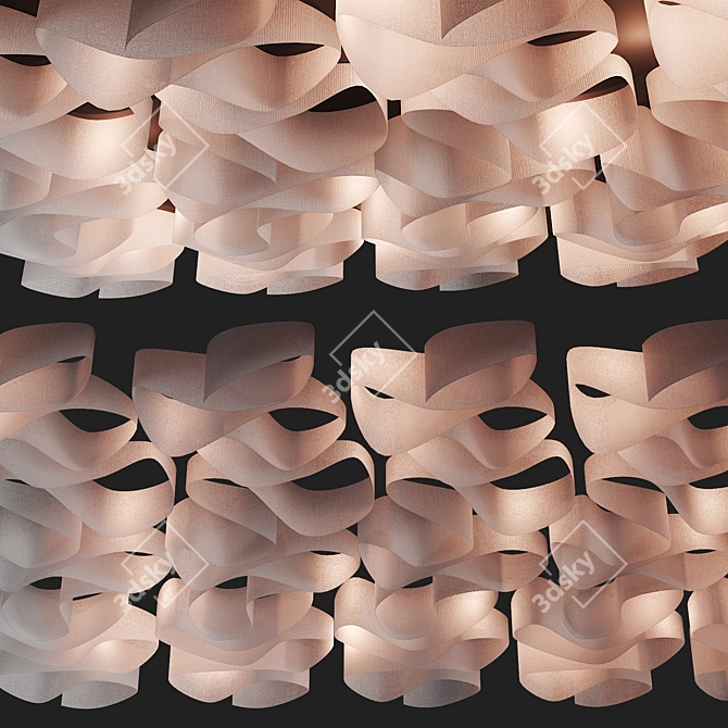 Designer Wave Fabric Ceiling 3D model image 4