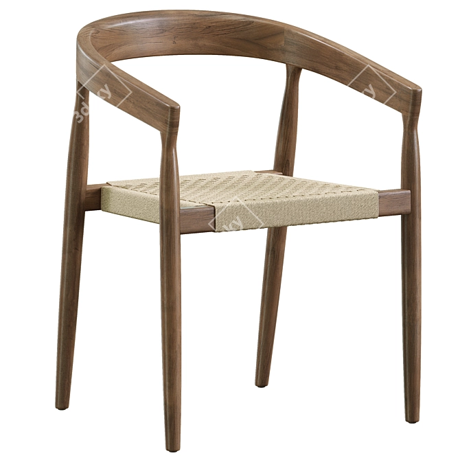 Teak Wood Visby Dining Chair 3D model image 1