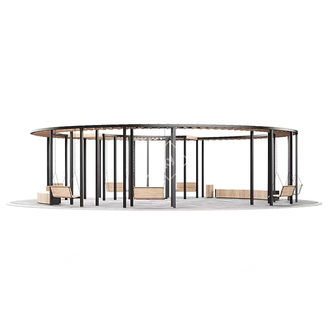 Pergolas & Swings Set, Multi-Use 3D model image 1