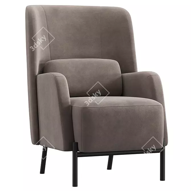 Modern Velvet Accent Chair "Vil 3D model image 3