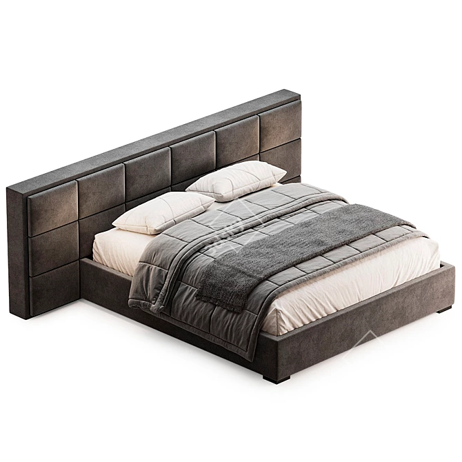 Elegant Modern Bed K560 3D model image 2