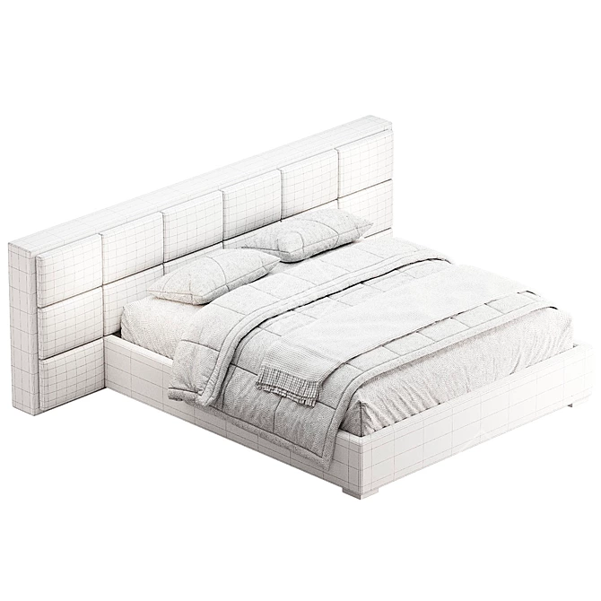 Elegant Modern Bed K560 3D model image 3