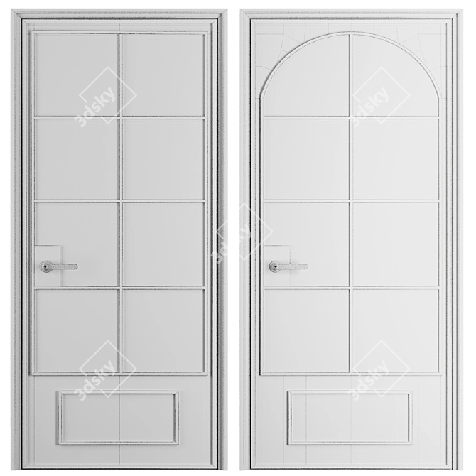 Modern Entrance Door Set 2016 3D model image 5