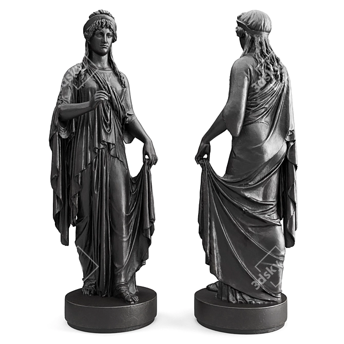 Greek Goddess Sculpture, Elegant Home Décor 3D model image 3