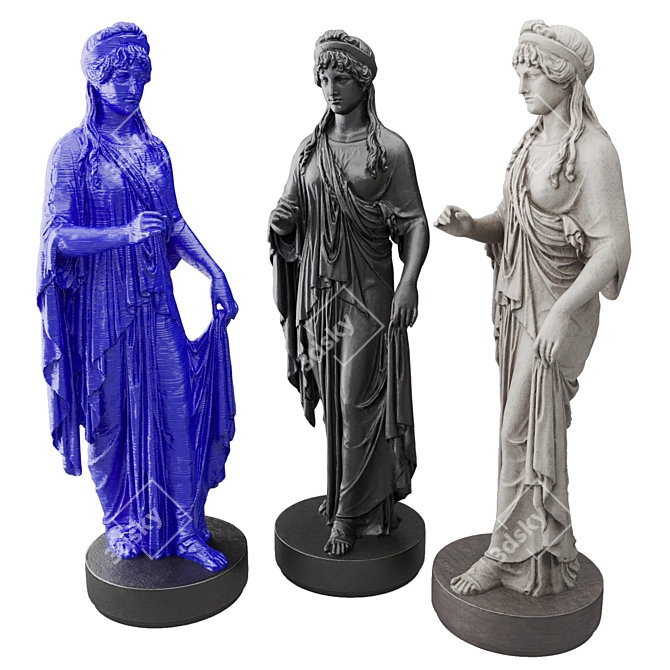 Greek Goddess Sculpture, Elegant Home Décor 3D model image 5