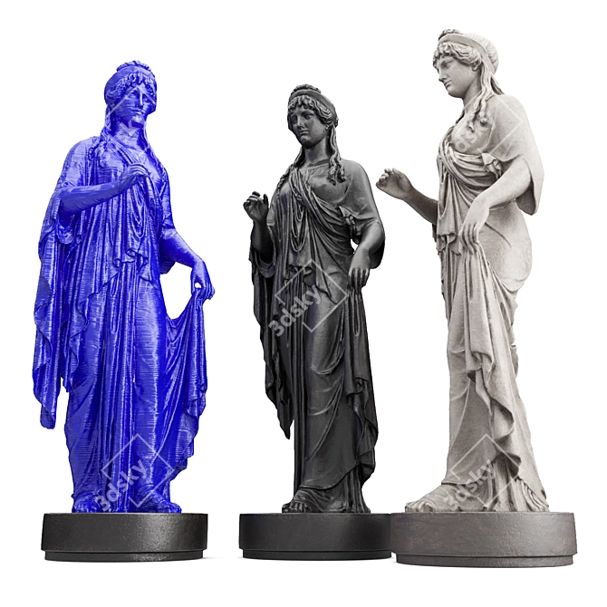 Greek Goddess Sculpture, Elegant Home Décor 3D model image 6