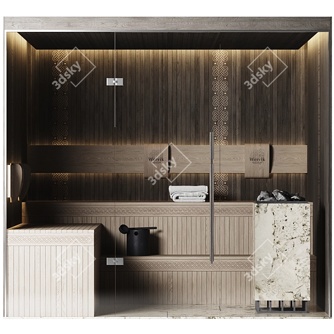  Modern Home Sauna Set 3D model image 1