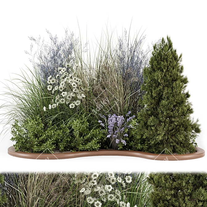  Backyard Landscape Outdoor Garden Set 3D model image 1