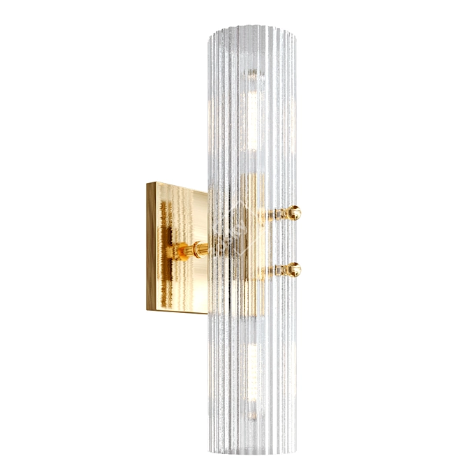 Sunshine Fluted Glass Wall Sconce 3D model image 1