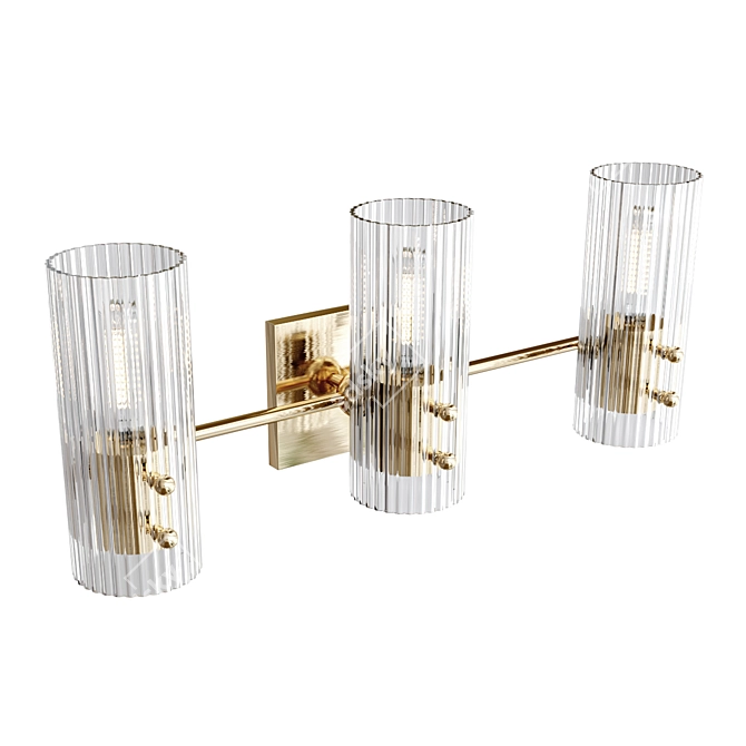 Soleil Fluted Glass Wall Sconce 3D model image 1