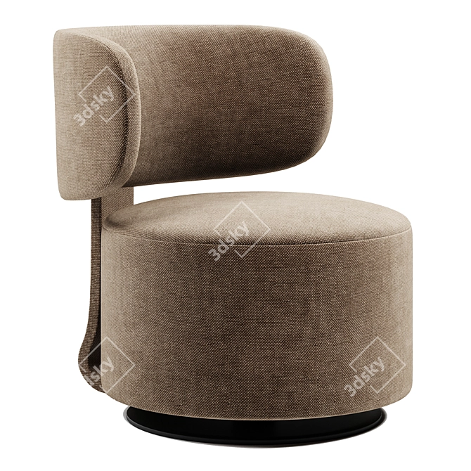 Contemporary Fabric Armchair: TAMBUROUND 3D model image 1