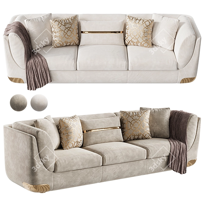 Luxurious Contemporary Bravery Sofa 3D model image 1