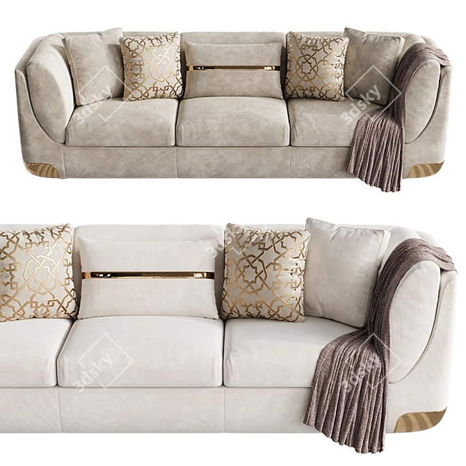 Luxurious Contemporary Bravery Sofa 3D model image 3