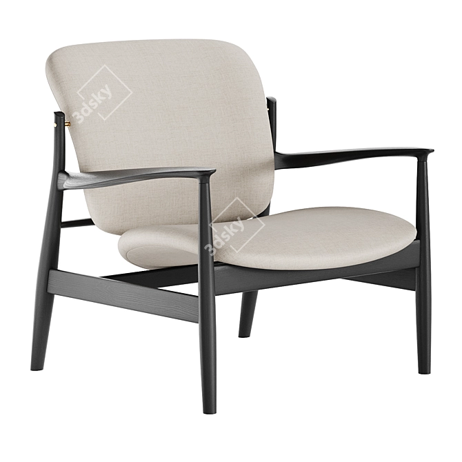 Vintage French Lounge Chair 3D model image 2