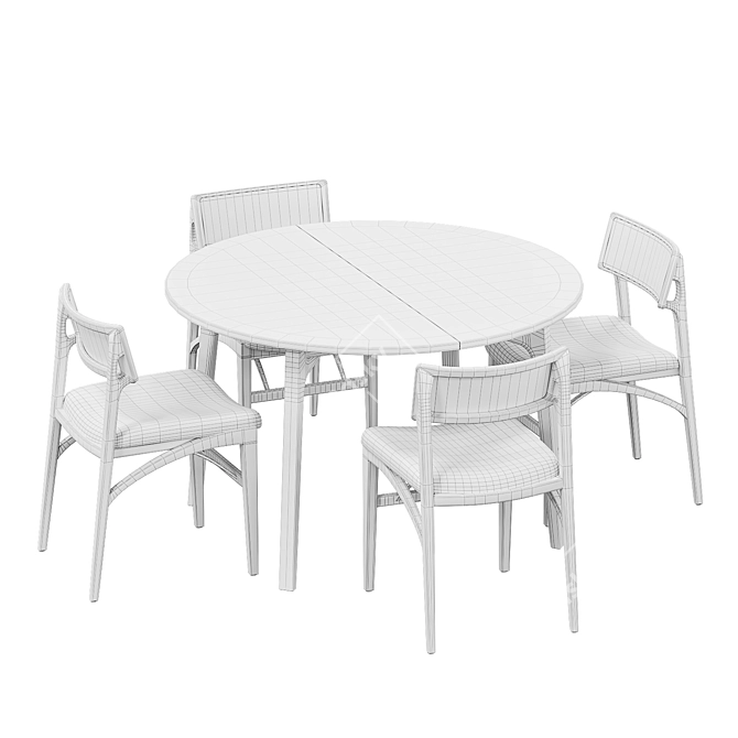 Laura Chair & Expand Table 3D model image 3