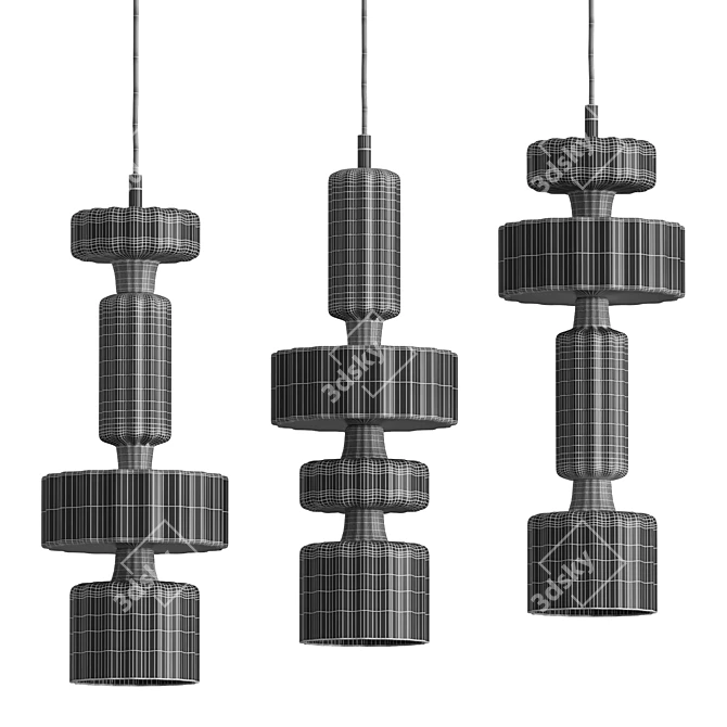 Elegant Level Pendant Lamp 3D model image 6