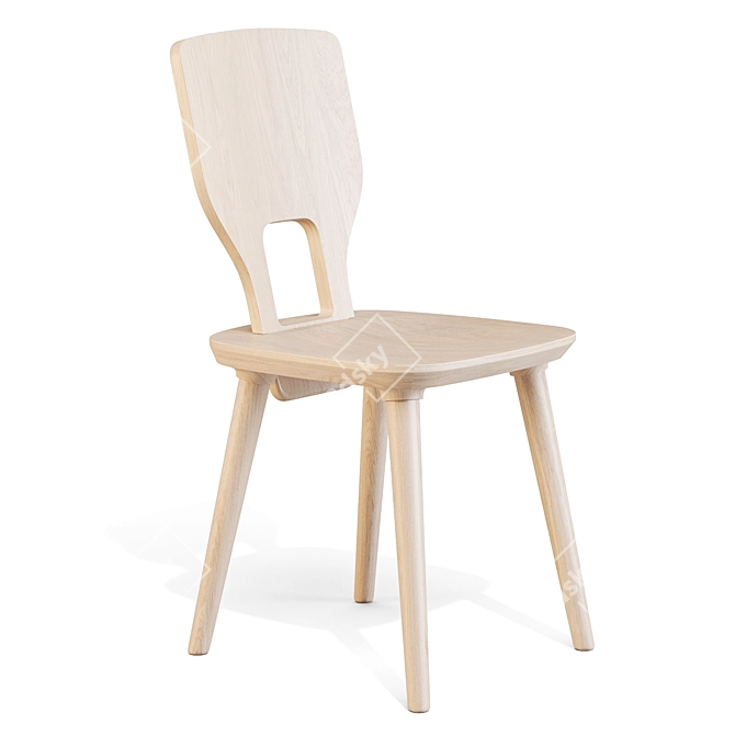 VNA Alpine-inspired Timber Dining Chair 3D model image 1