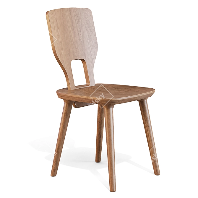 VNA Alpine-inspired Timber Dining Chair 3D model image 2