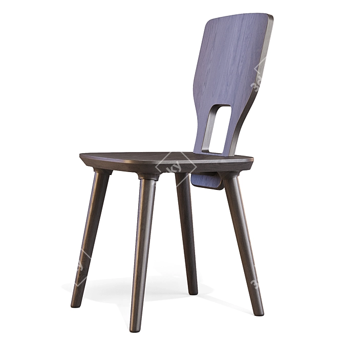 VNA Alpine-inspired Timber Dining Chair 3D model image 3