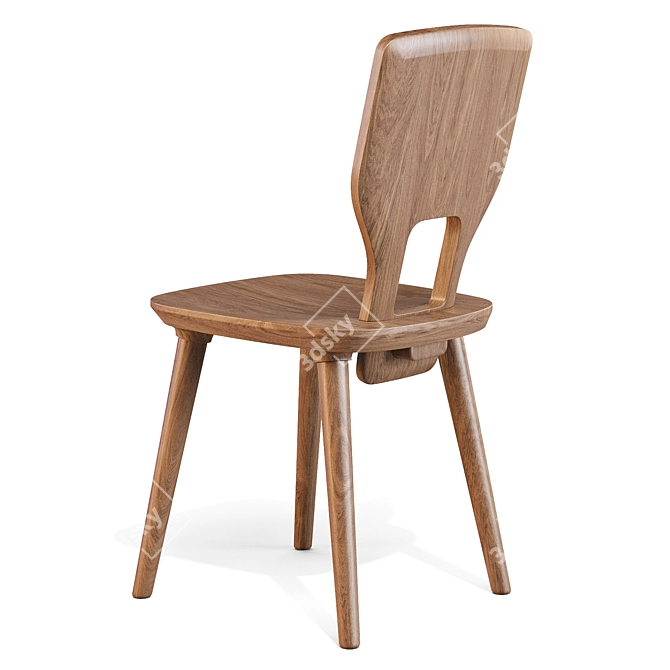 VNA Alpine-inspired Timber Dining Chair 3D model image 5