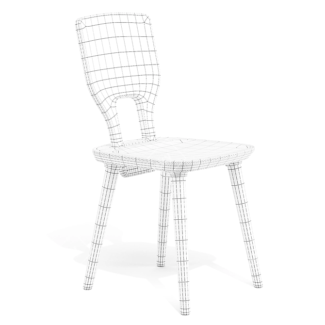 VNA Alpine-inspired Timber Dining Chair 3D model image 7