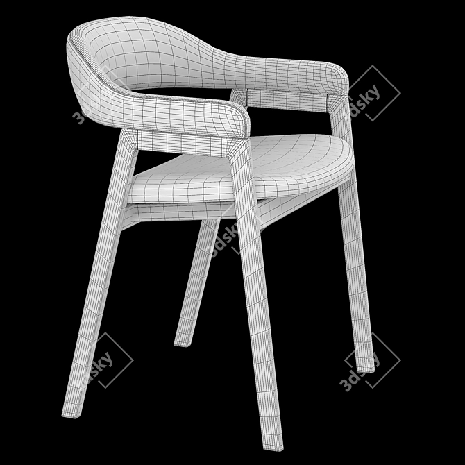 Modern Abilene Dining Chair 3D model image 3